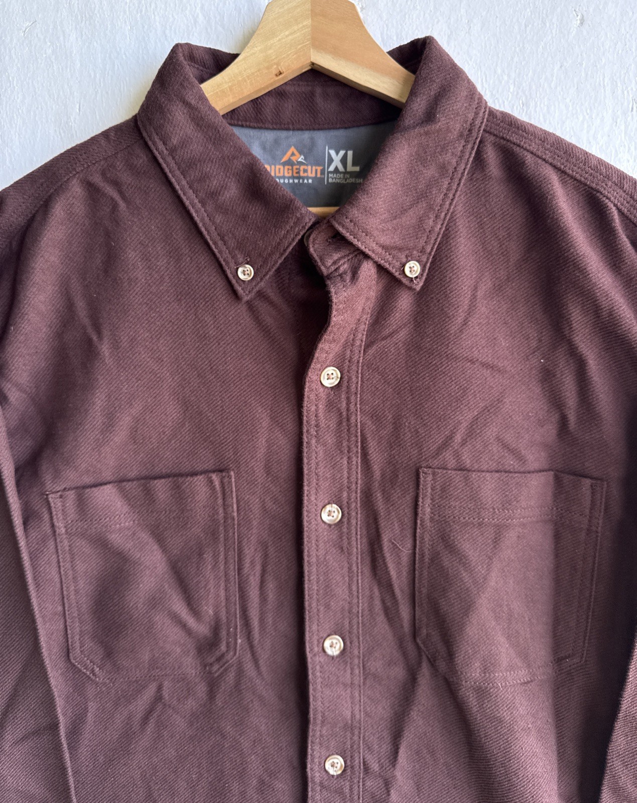 NWT Ridgecut Men’s Toughwear Heavy Button Up Shirt Long Sleeve Brown Size XL New NWT Ridgecut Men’s Toughwear Heavy Button Up Shirt Long Sleeve Brown Size XL New