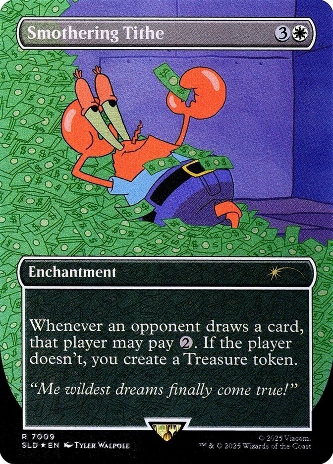 Smothering Tithe (7009) Rainbow Foil Secret Lair Drop Playtest Card