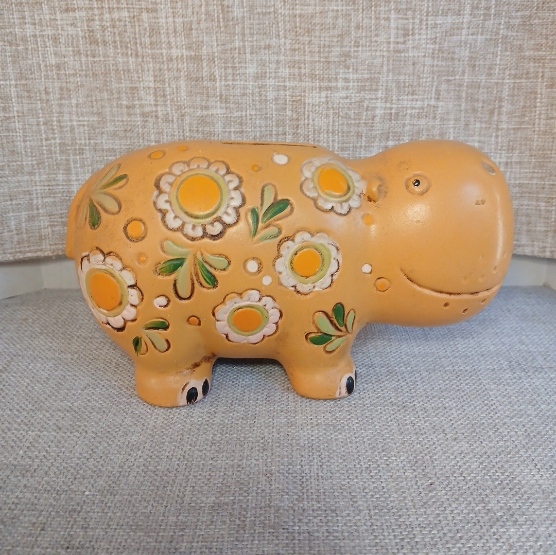 Vintage Takahashi Ceramic Hippo Hippopotamus Coin Bank Vintage Takahashi Ceramic Hippo Hippopotamus Coin Bank