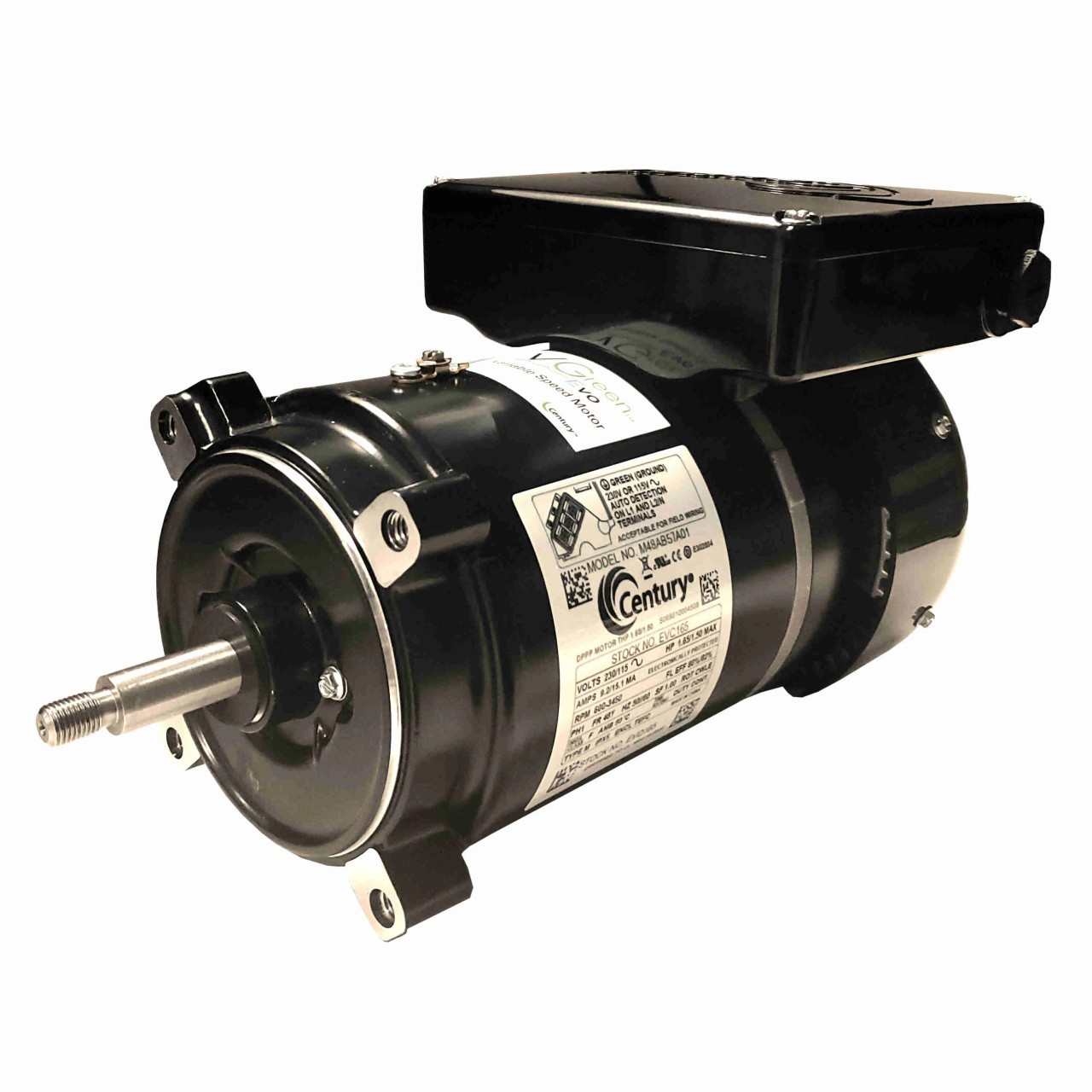 Century Electric VGREEN EVC130 1.30HP Variable Speed Pool Pump Motor 56J Frame