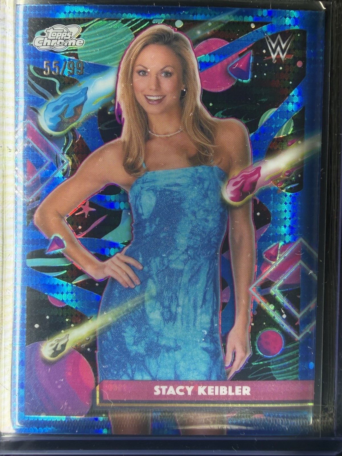 STACY KEIBLER 2026 TOPPS CHROME COSMIC WWE BLUE MOON 55/99 #74 STACY KEIBLER 2026 TOPPS CHROME COSMIC WWE BLUE MOON 55/99 #74