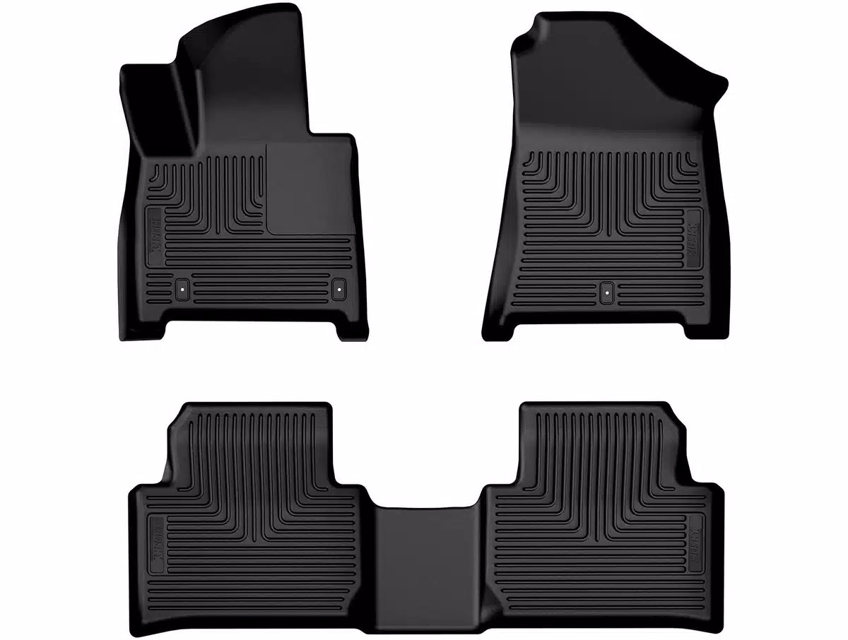 Husky WeatherBeater Front/2nd Row Floor Mats 3pc Fits 24-26 Hyundai Santa Fe Blk