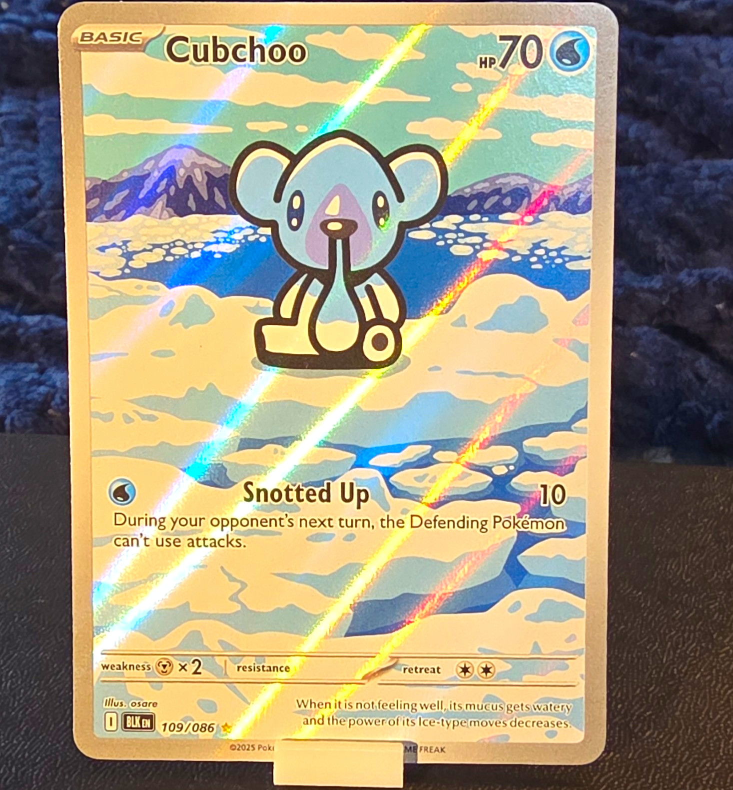 Pokemon/ Cubchoo 109/086/ SV Black Bolt/ EN/ Illustration Rare/ Holo/ Basic Pokemon/ Cubchoo 109/086/ SV Black Bolt/ EN/ Illustration Rare/ Holo/ Basic