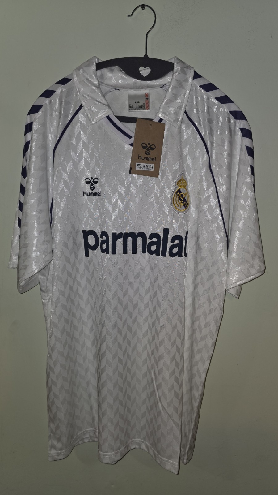 Real Madrid Retro 1986-\'87 Hummel Home White #4 Solana XXL Jersey NWT Real Madrid Retro 1986-\'87 Hummel Home White #4 Solana XXL Jersey NWT