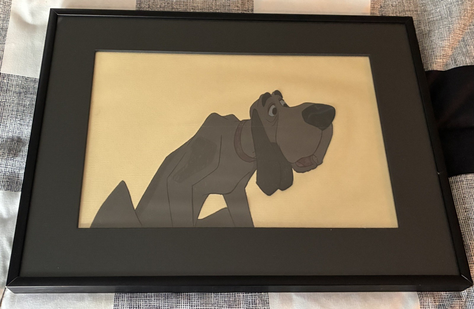 Original Disney Art Corner Production Cel of Towser - 101 Dalmatians - 1961