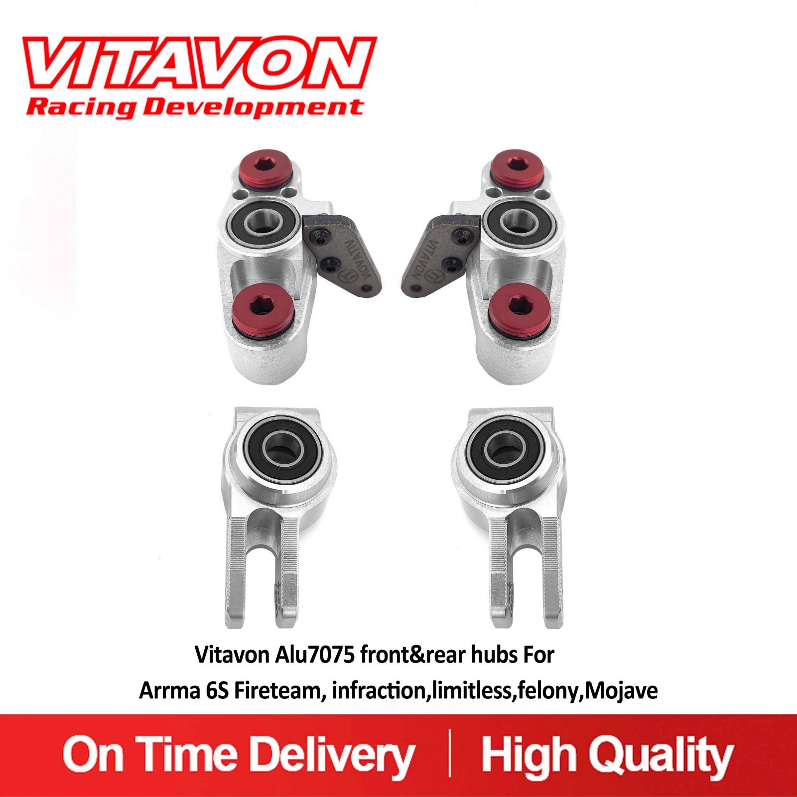 Vitavon CNC Alu7075 Front & Rear Hubs For Arrma 6S Fireteam,Infraction,Mojave