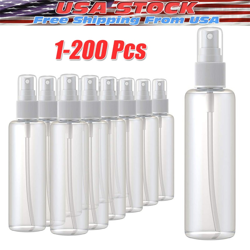 1~200PC 30ml/60ml Travel Spray Bottle Plastic Transparent Perfume Empty Atomizer