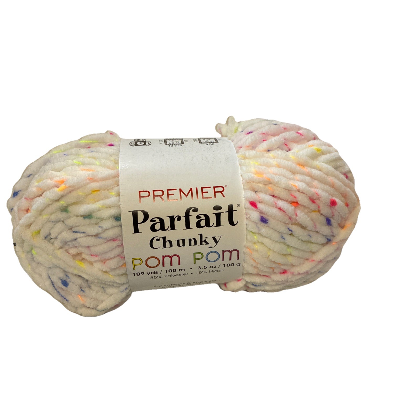NEW Premier Parfait Chunky Pom Pom Yarn - LET’s GLOW 2107-01 - 1 skein NEW Premier Parfait Chunky Pom Pom Yarn - LET’s GLOW 2107-01 - 1 skein