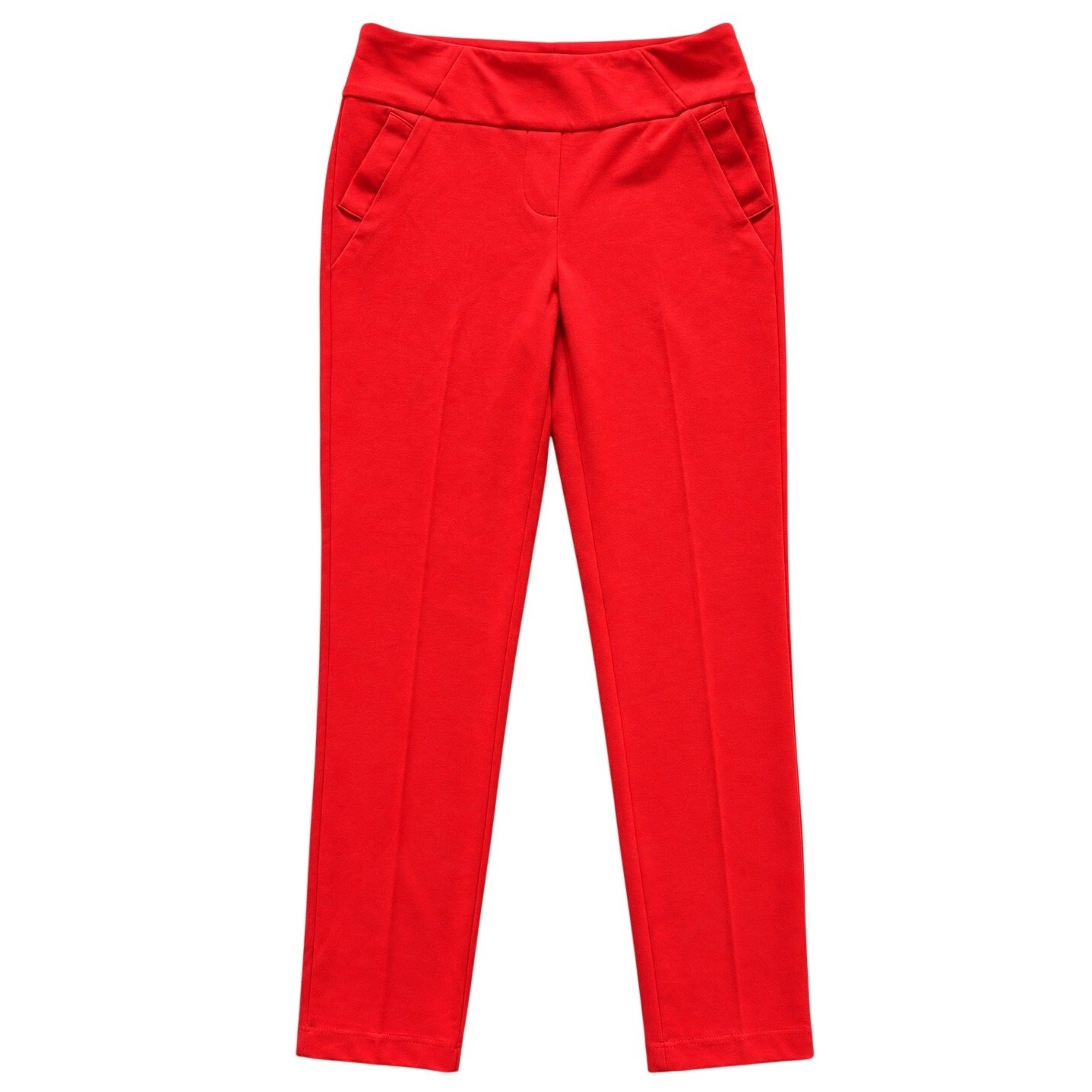 SOHO Apparel Red Orange Pull-On Slim Dress Pants Women’s Size Small