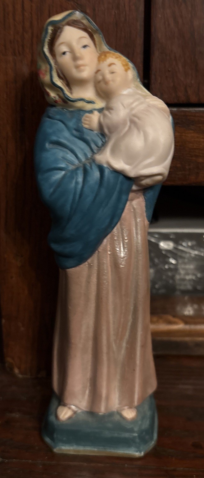Vintage Porcelain Sanmyro Figurine Mother Mary with Child