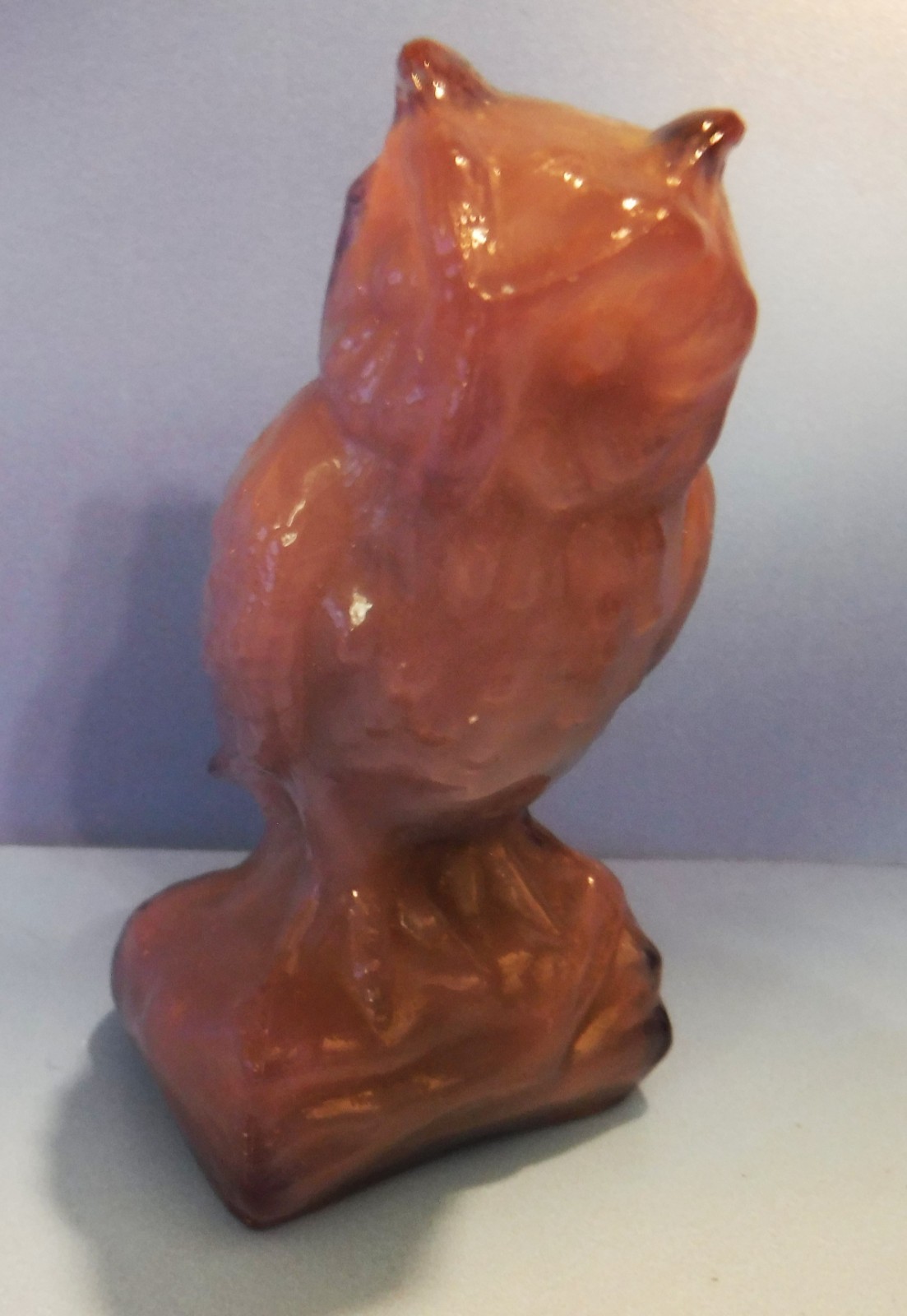 BOYD GLASS OWL FIGURINE SOLID PAPERWEIGHT APPROX. 3-1/2\