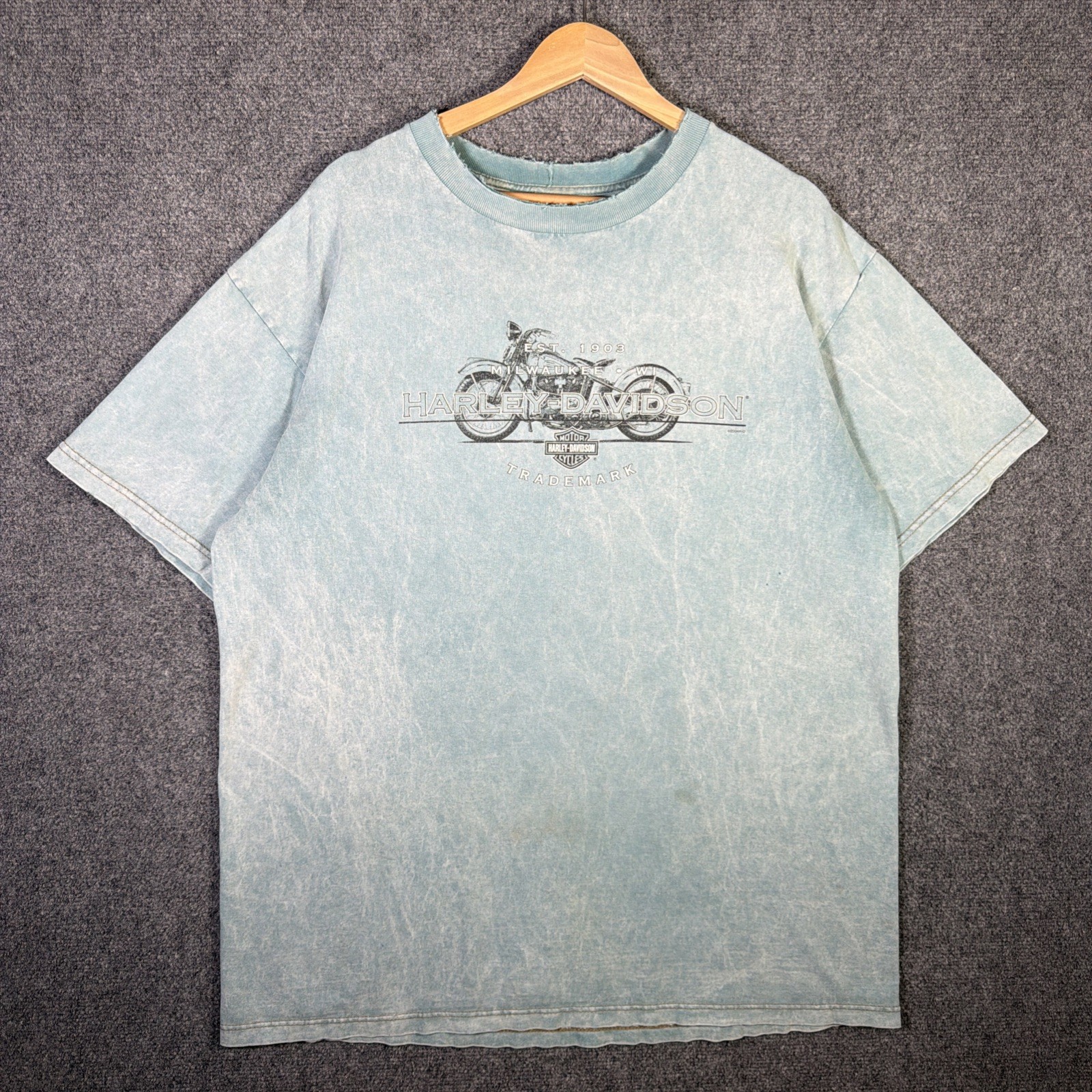 Vintage Harley Davidson Shirt Mens XL 90s Tie Dye Acid Wash Faded Motorcycle USA