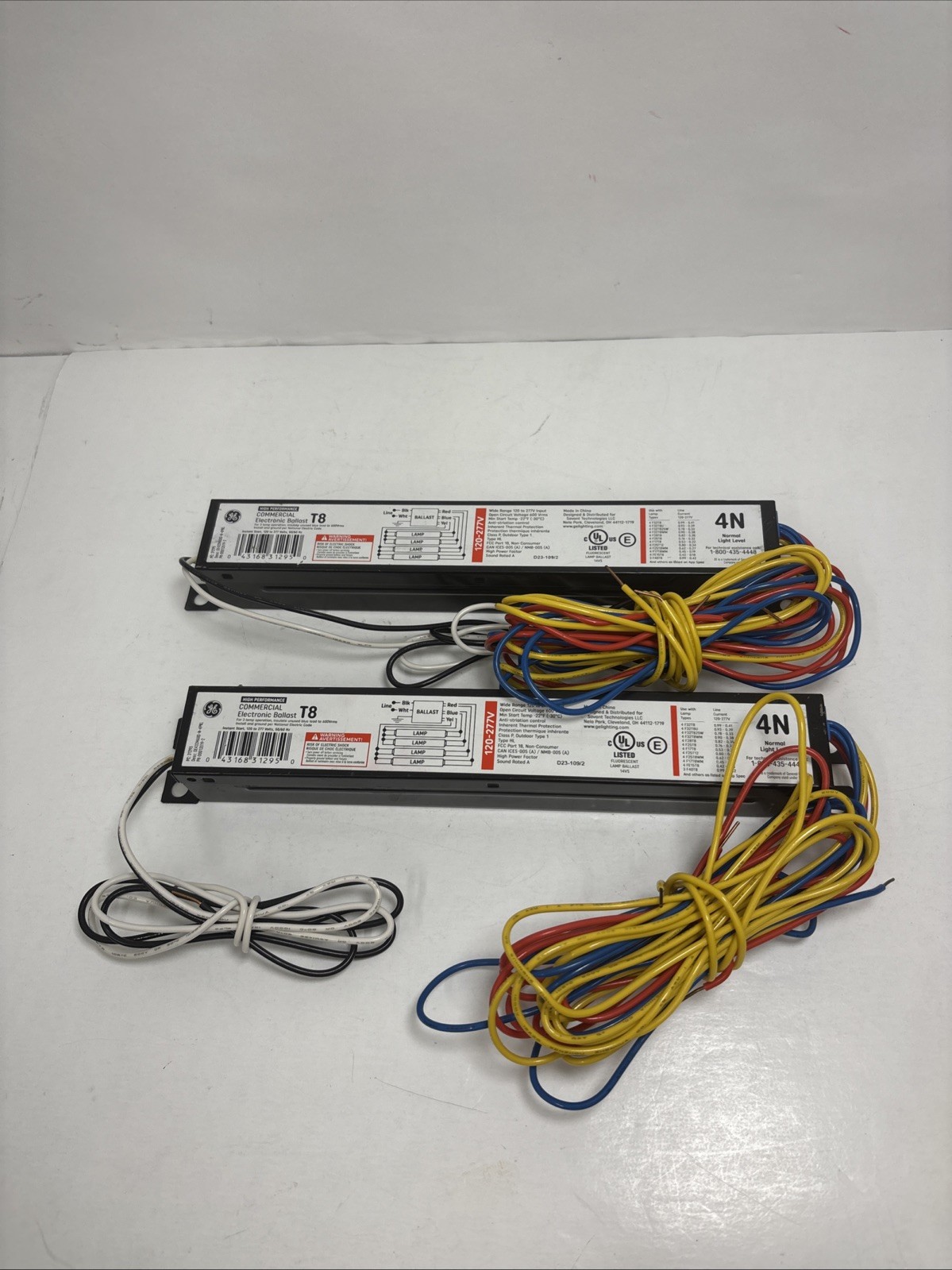2pk GE Commercial Grade Electronic Ballast for 4 T8 Fluorescent Light PC31295