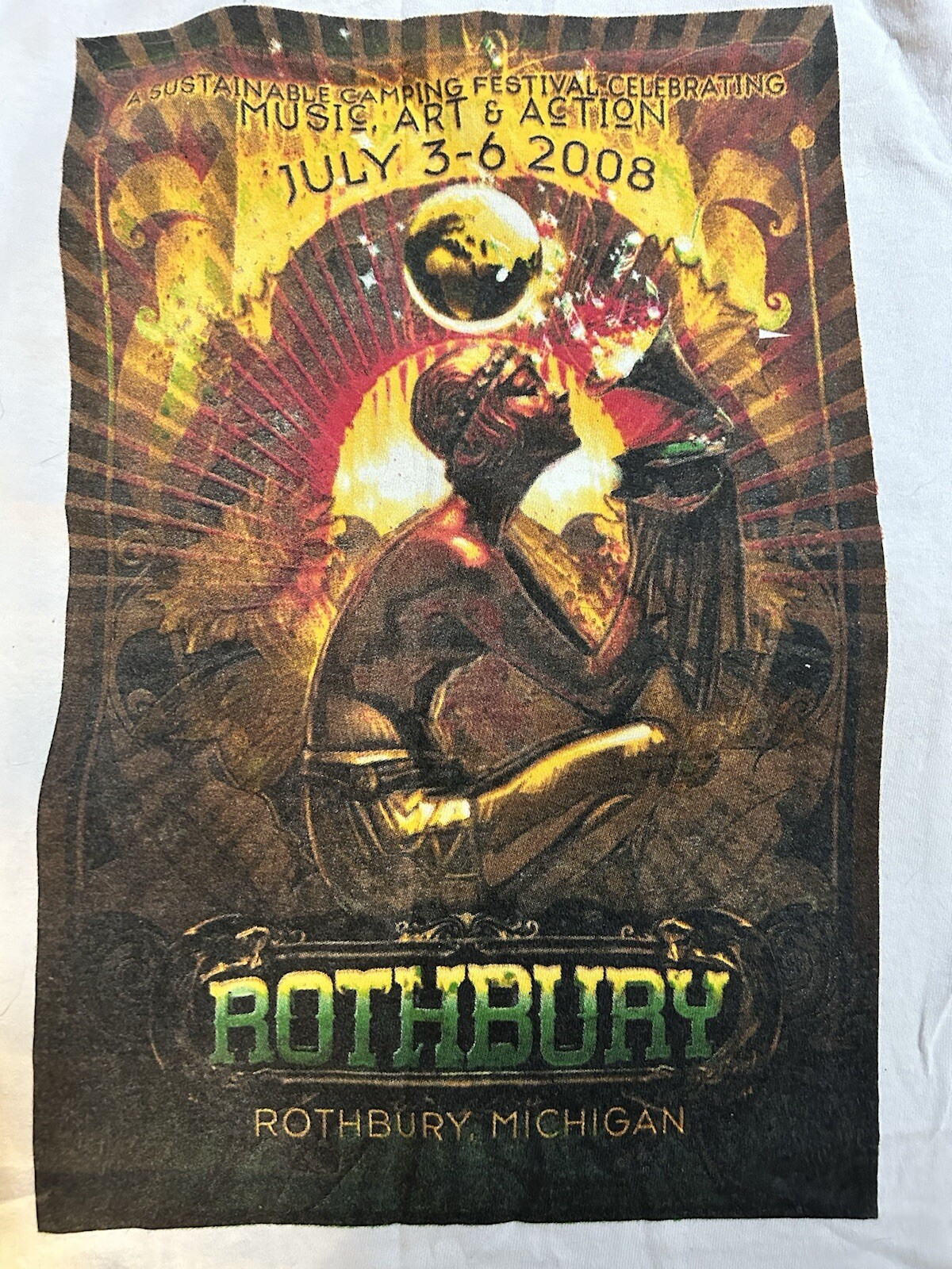 Vintage 2008 Original Rothbury Music Fest- Never Worn T shirt Mint Condition 