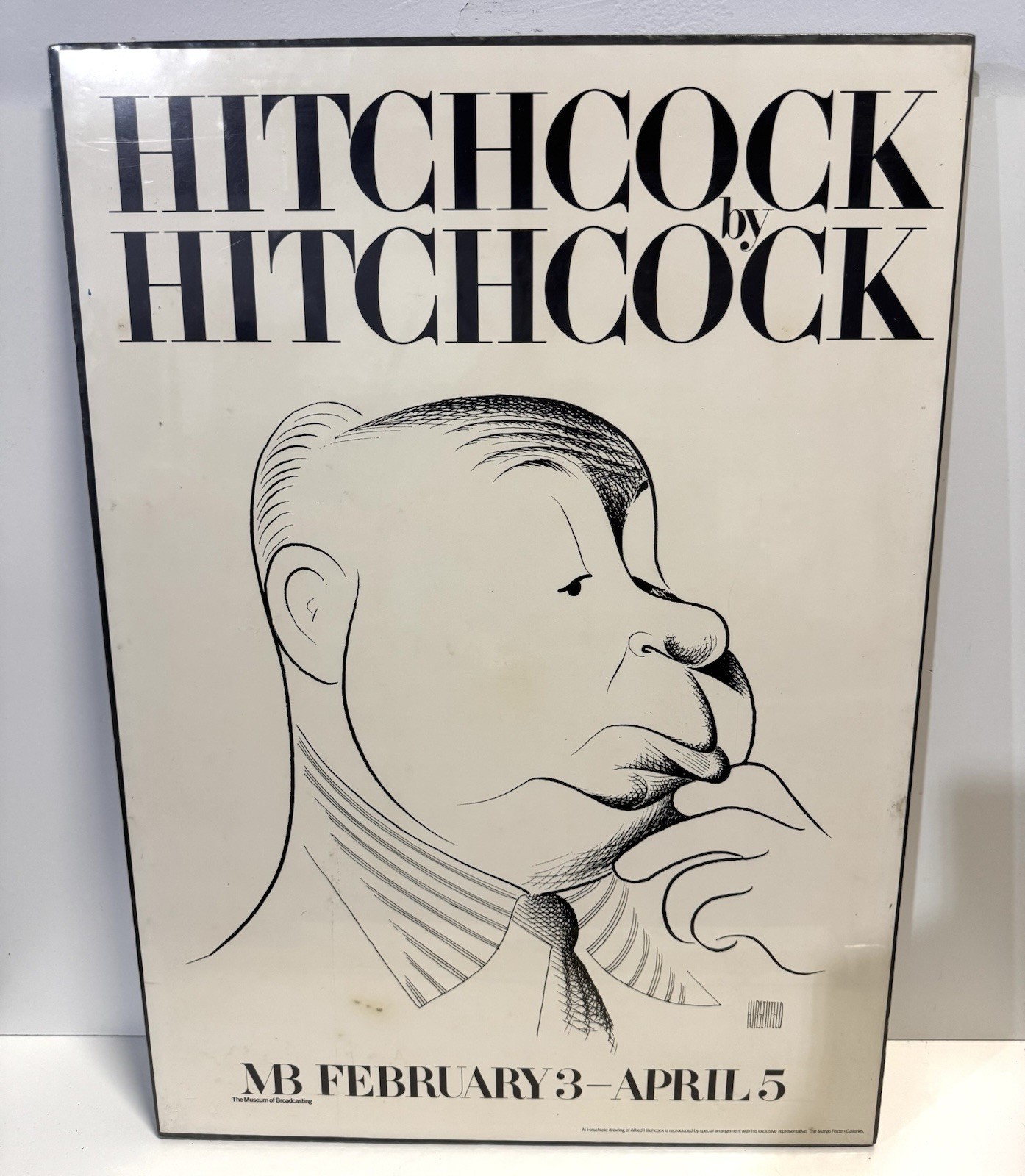 VINTAGE 1980s AL HIRSCHFELD ALFRED HITCHCOCK MUSEUM OF BROADCASTING POSTER