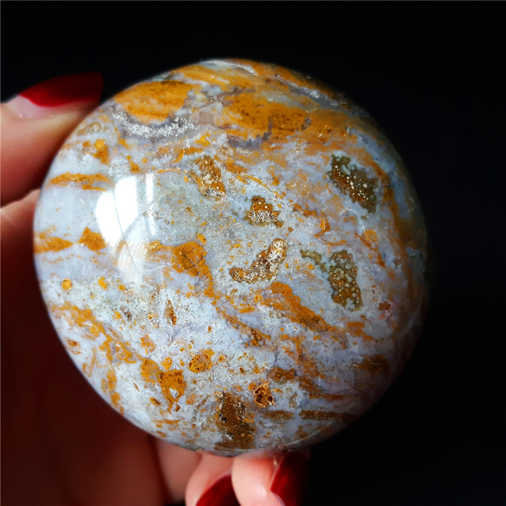 Rare 170G Natural Polished Orbicular Ocean Jasper  Reiki Healing Stone YP67