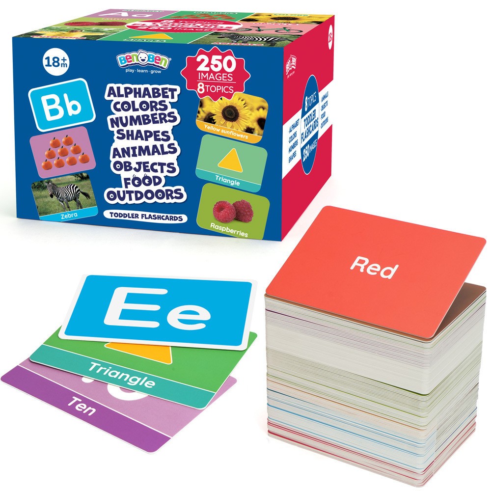 125 Double Sided Toddler Flash Cards Learning Toy Educational Flashcards