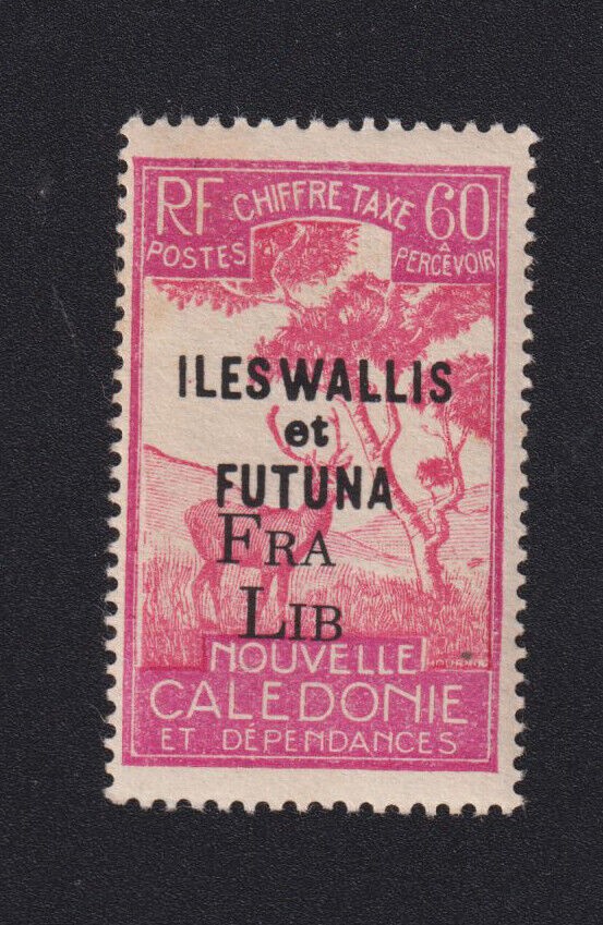 Wallis and Futuna stamp, French colony tax No. 33a, luxury tropical gum **