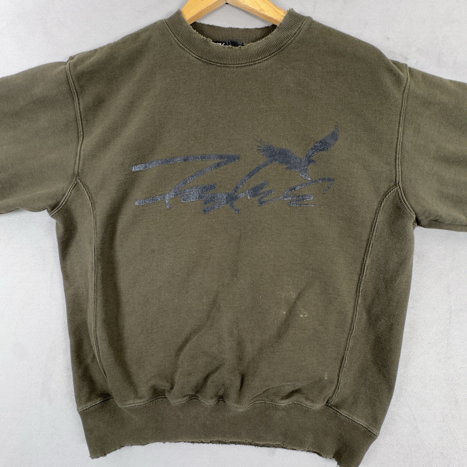 Rare Vintage Futura Laboratories Sweatshirt M Green Graphic Dice & Dice Japan