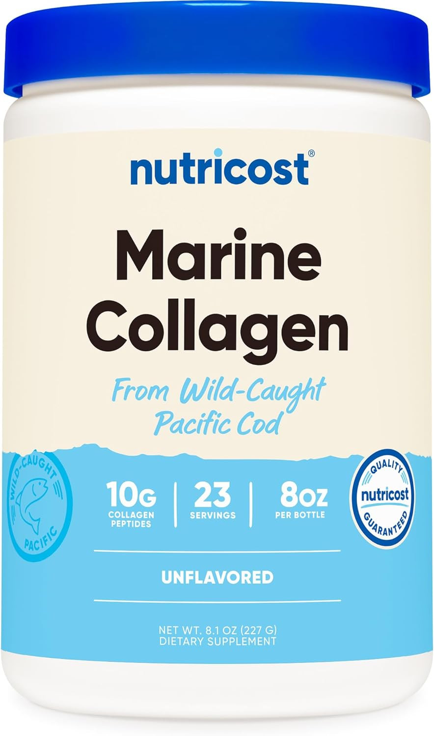 Nutricost Marine Collagen Powder Wild Caught Fish (8 Oz) - 23 Servings, 10 G Pro