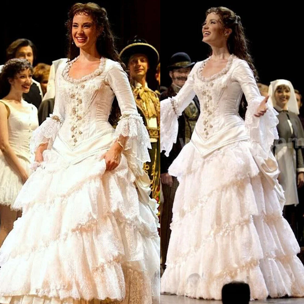 Phantom of the Opera Victorian Ball Gown Lace Ruffle Long Sleeve Theater Costume
