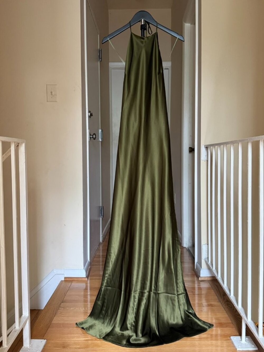 NWT Reformation Jeany Silk Maxi Dress Moss Garden Green Large