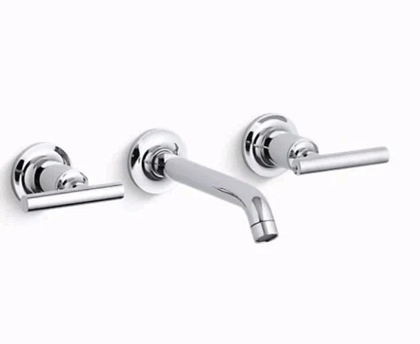 Kohler Purist 1.2 GPM Wall Mounted Widespread Bathroom Faucet K-T14413-4-CP