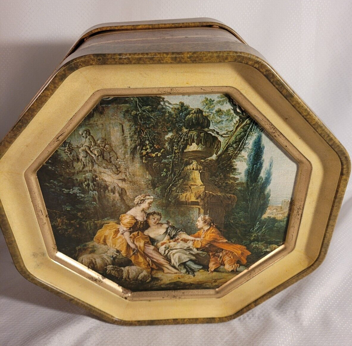 Vtg Sunshine Biscuit Tin Rococo Paintings \ Vtg Sunshine Biscuit Tin Rococo Paintings \