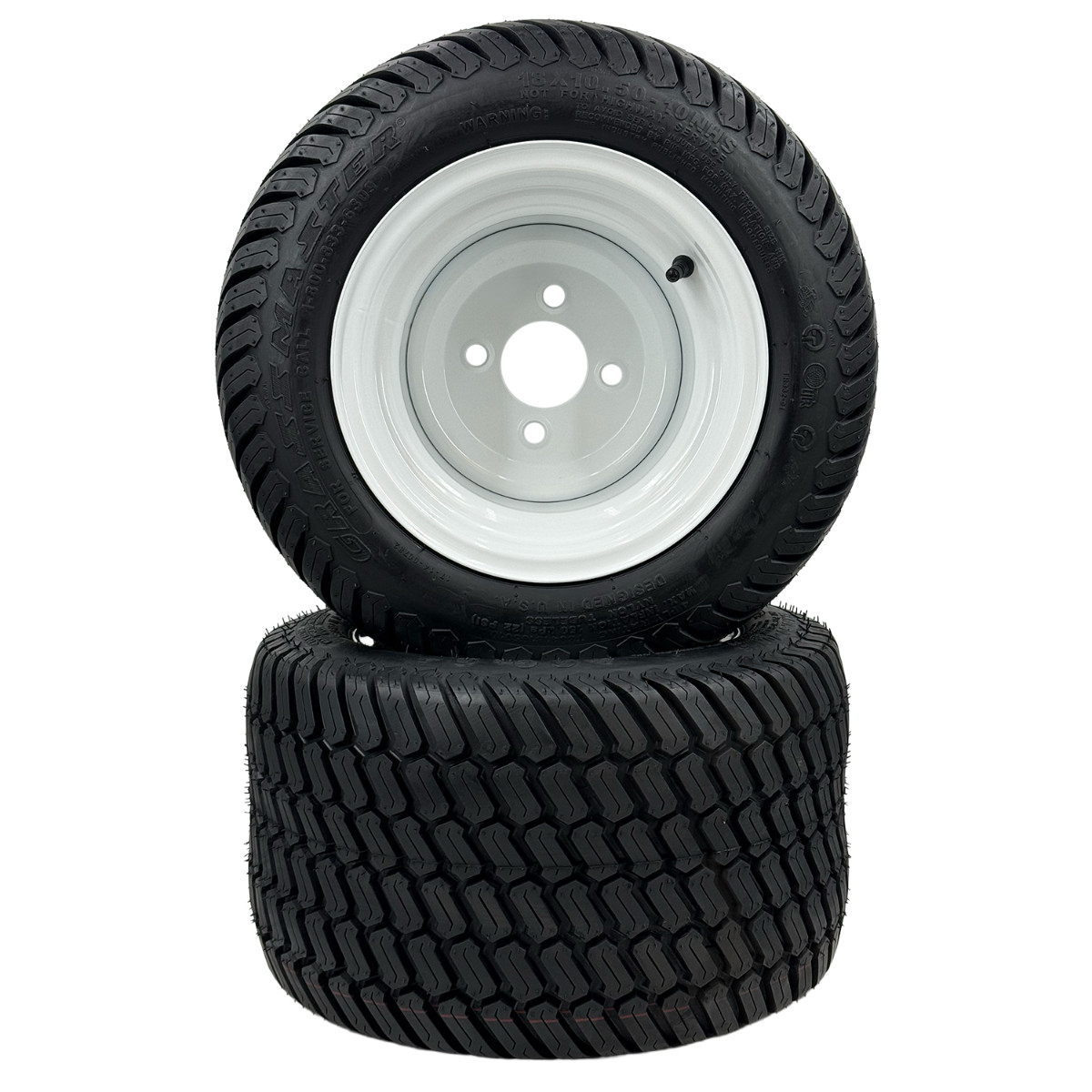 Set of 2 - 18x10.50-10 Tire and Wheel Assembly (Compatible with Walker Models) Set of 2 - 18x10.50-10 Tire and Wheel Assembly (Compatible with Walker Models)