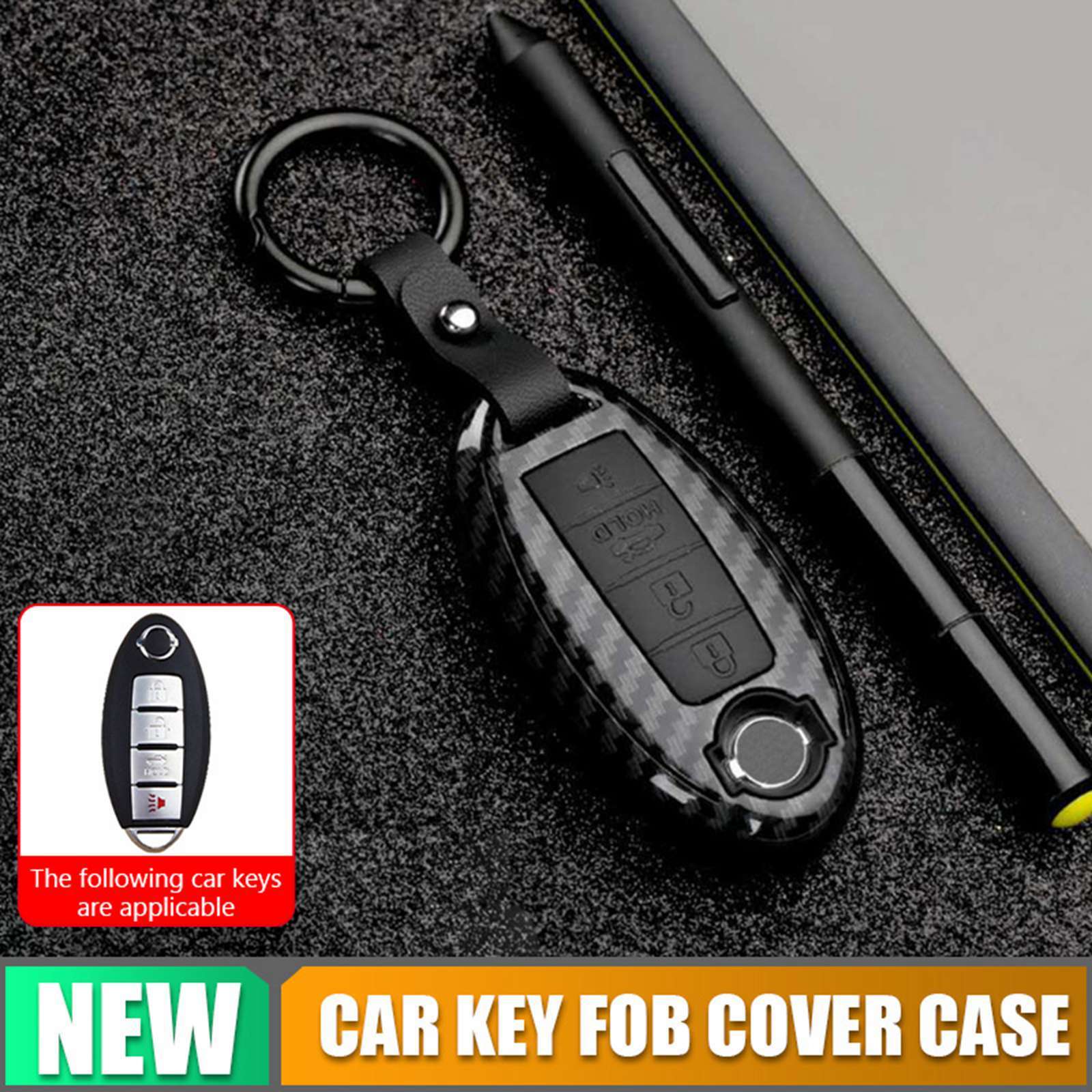 ABS Carbon Keychains Key Cover Case For Nissan accessories USA
