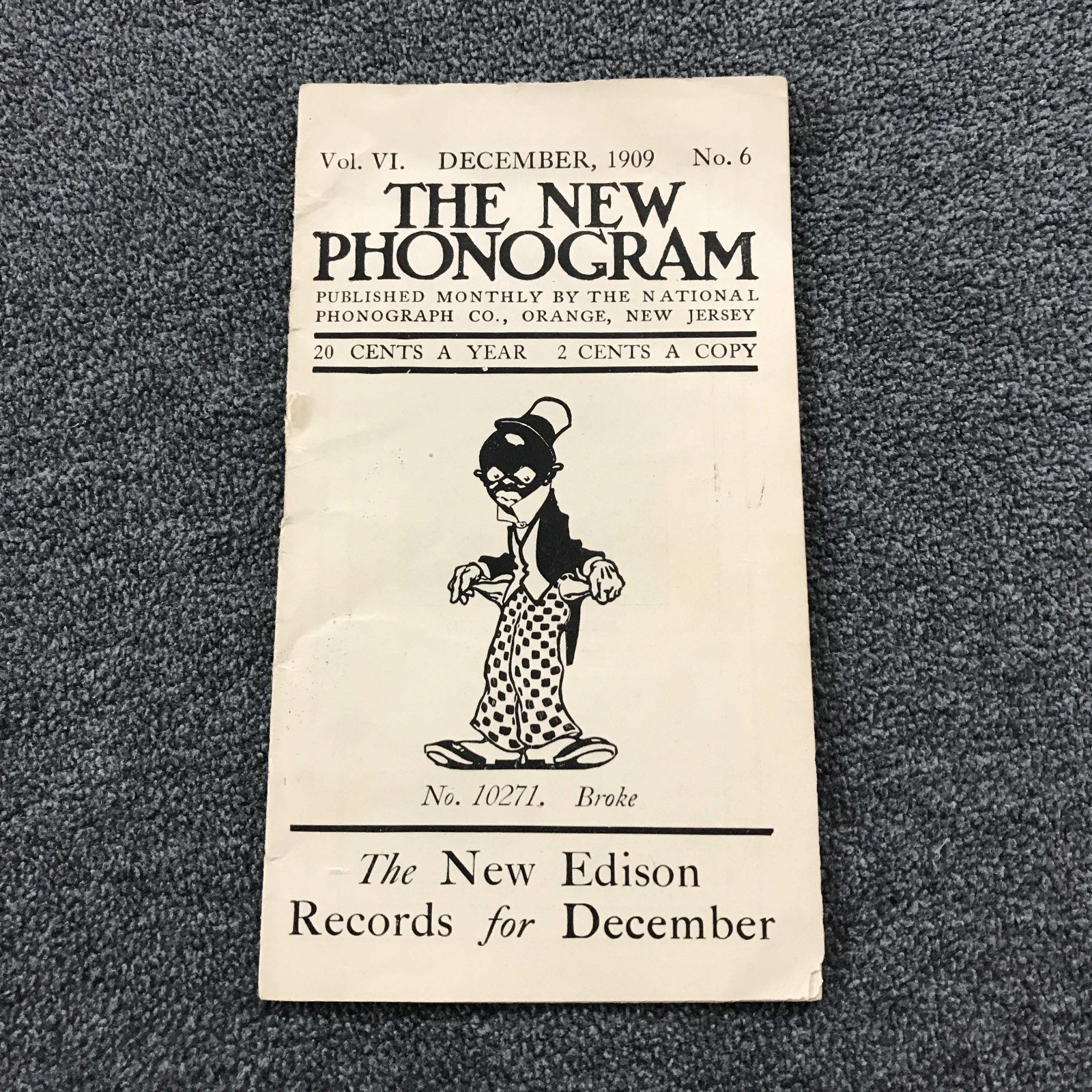 Edison The New Phonogram December 1909 Record Catalog Booklet Combination Gem Edison The New Phonogram December 1909 Record Catalog Booklet Combination Gem
