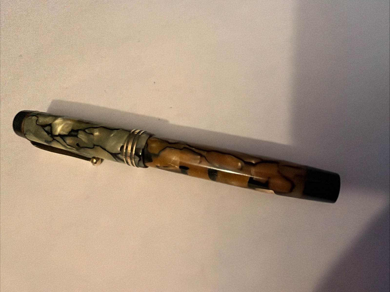 Duofold 14K F Nib Fountain Pen New bladder Complete White Pearl Parker Duofold 14K F Nib Fountain Pen New bladder Complete White Pearl Parker