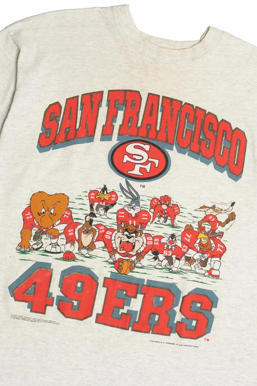 Vtg Looney Tunes San Francisco 49ers Football T-Shirt 90s Classic tee HN1196