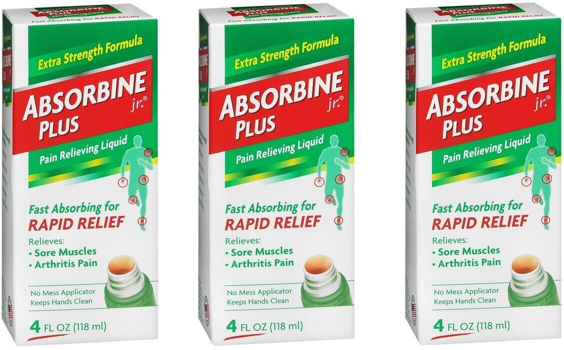 Absorbine Jr Pain Relieving Liquid 4oz (3 Pack)