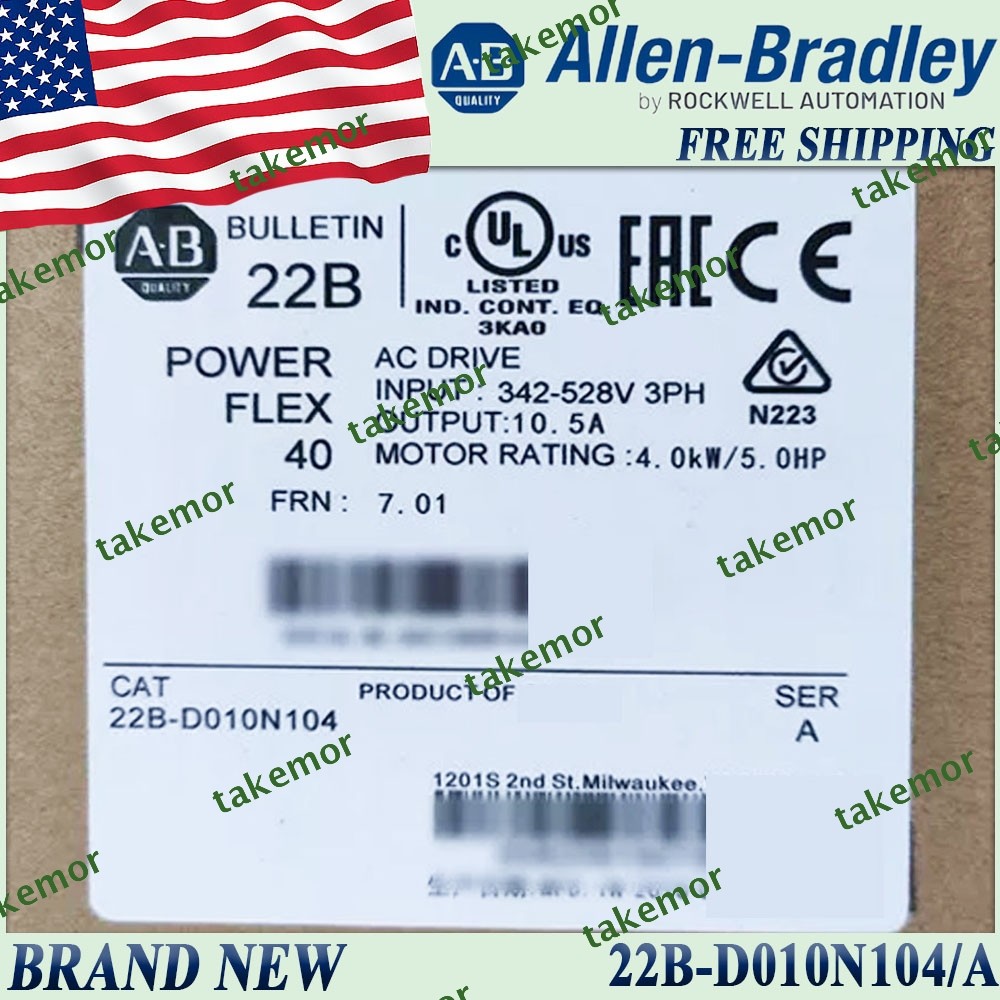 AB Big Sale New Sealed 22B-D010N104/A PowerFlex 40-4kW (5HP) AC Drive US Stock