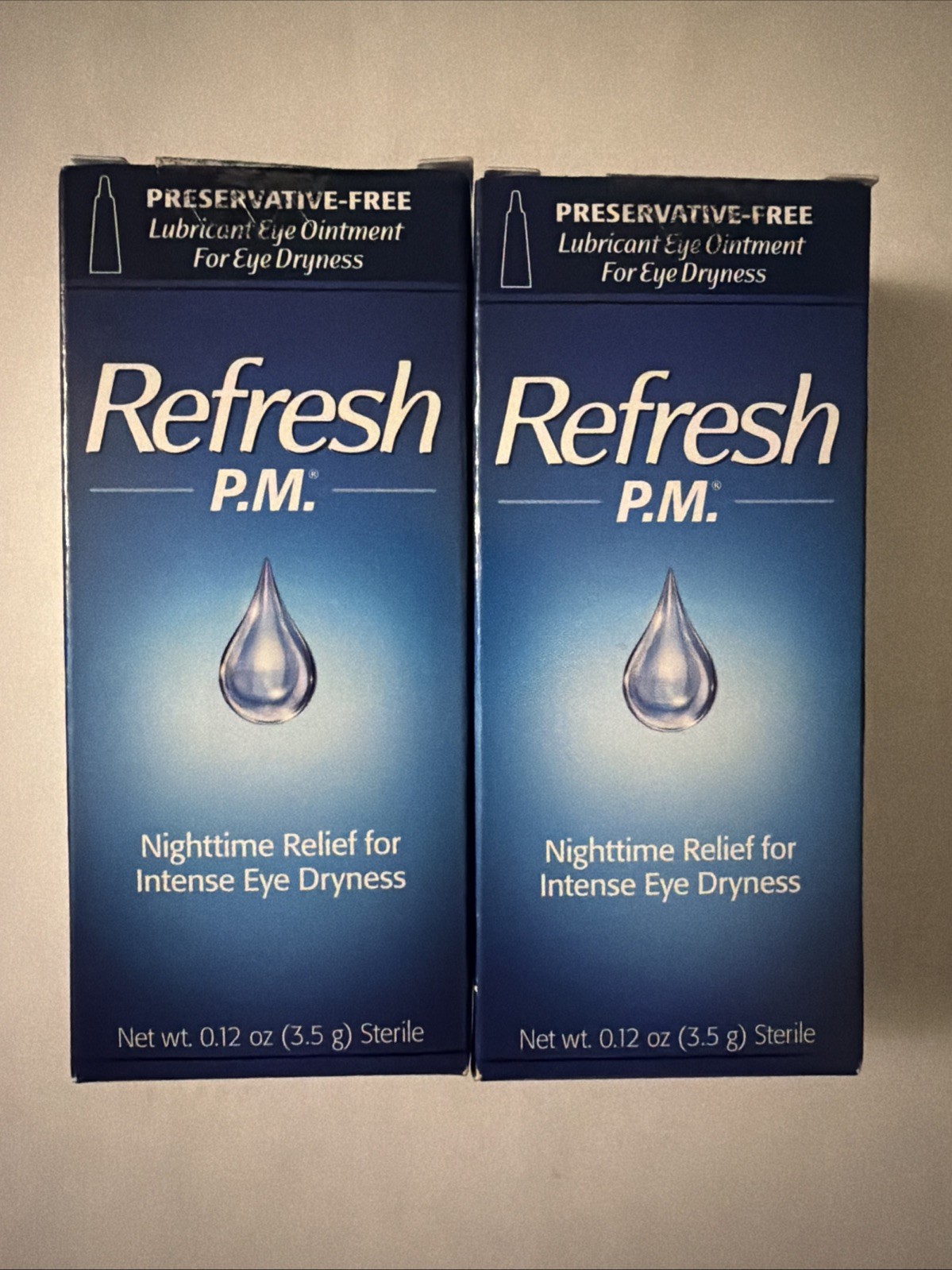 (2) Refresh PM P.M. Lubricant Eye Ointment 0.12 oz (3.5 G)  - Exp 2028+
