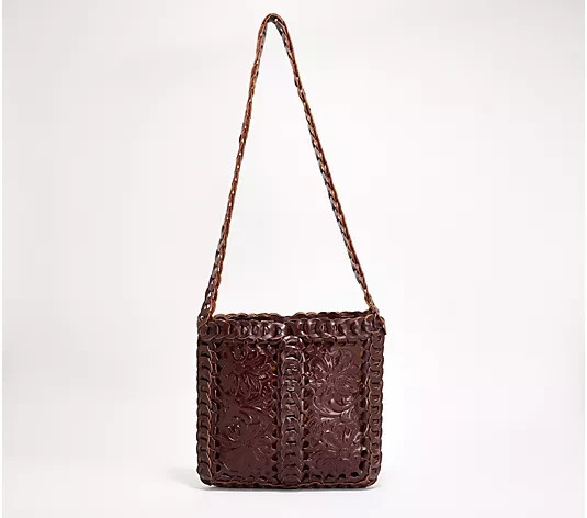 Patricia Nash Vaticci Leather Chainlink Crossbody NWT A704965 British Tan