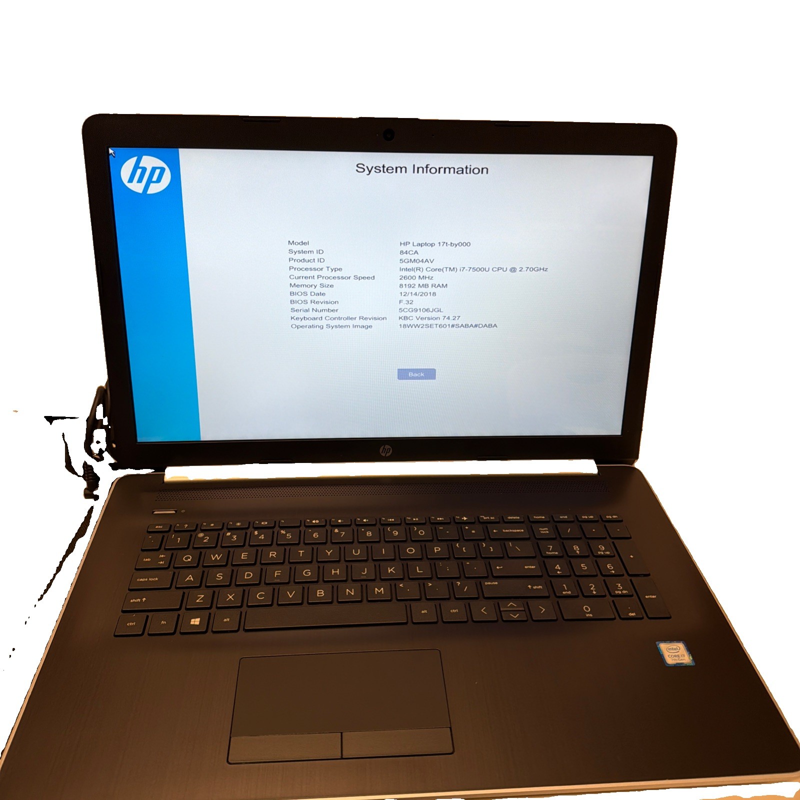 HP Laptop 17T-BY000 17\