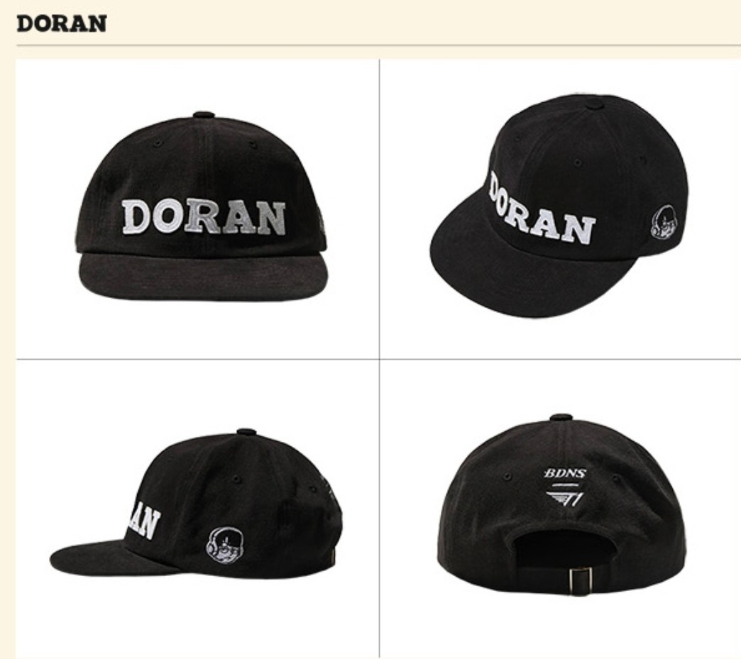 LoL SK T1 x BDNS Player Cap Black 6Type Faker Doran Oner Dumbo Peyz Keria