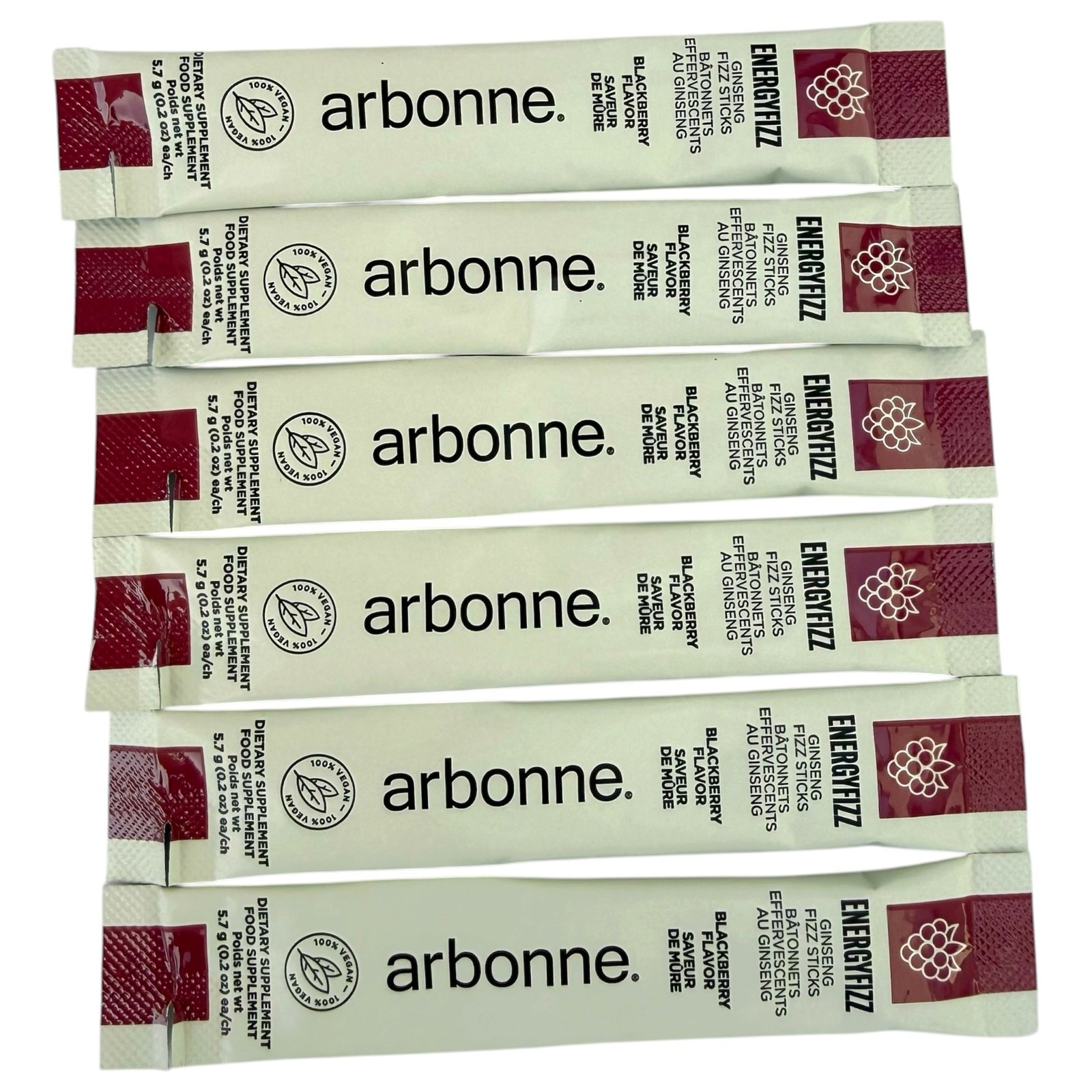 Arbonne Fizz Blackberry Energy Drink Mix 6ct Sticks New Sealed Sampler Exp 2028
