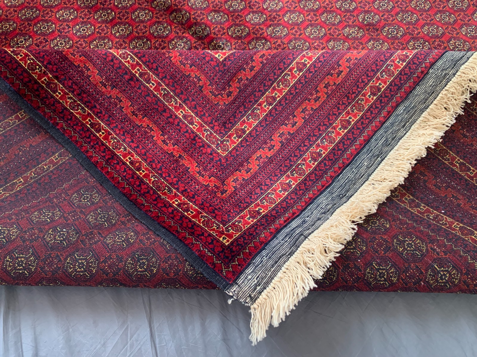 Vintage Red Bilgic Wool Rug 7x10 ft, Afghan Hand Knotted Floral Holiday Decor