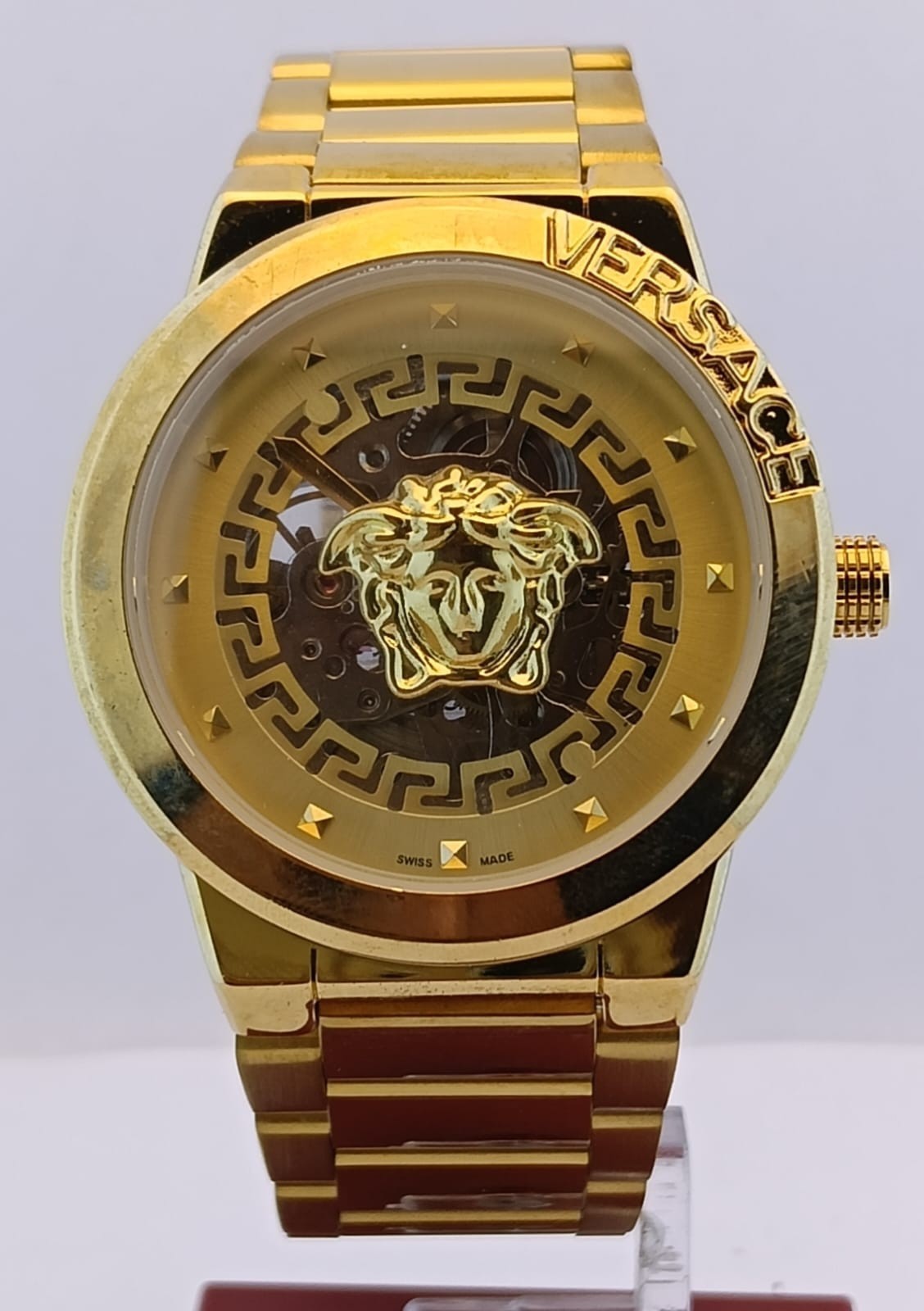 Vintage Men\'s Versace Medusa Infinite Yellow Dial Working Condition Wristwatch