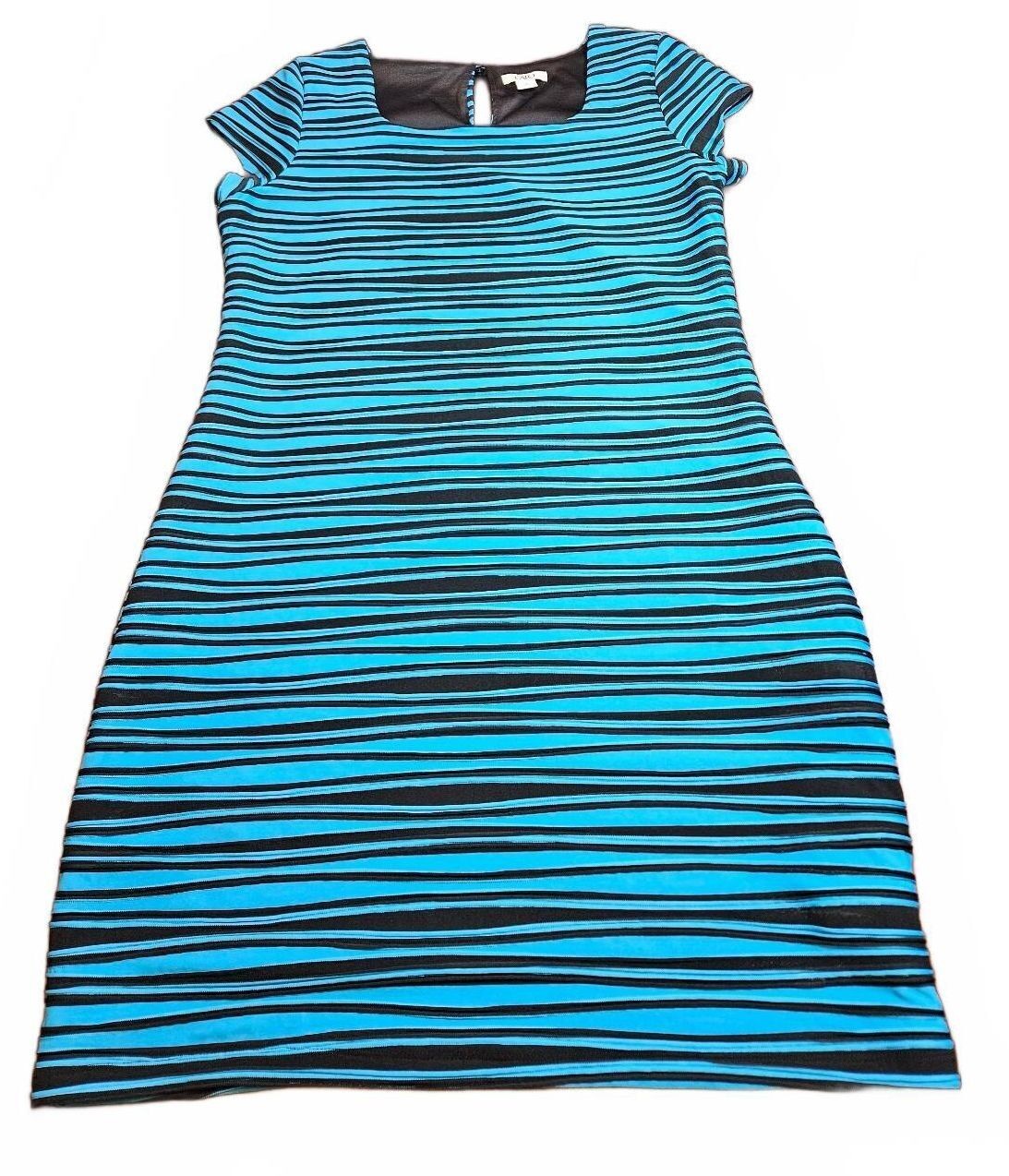 Cato Blue and Black Striped Cap Sleeve Dress Size 16