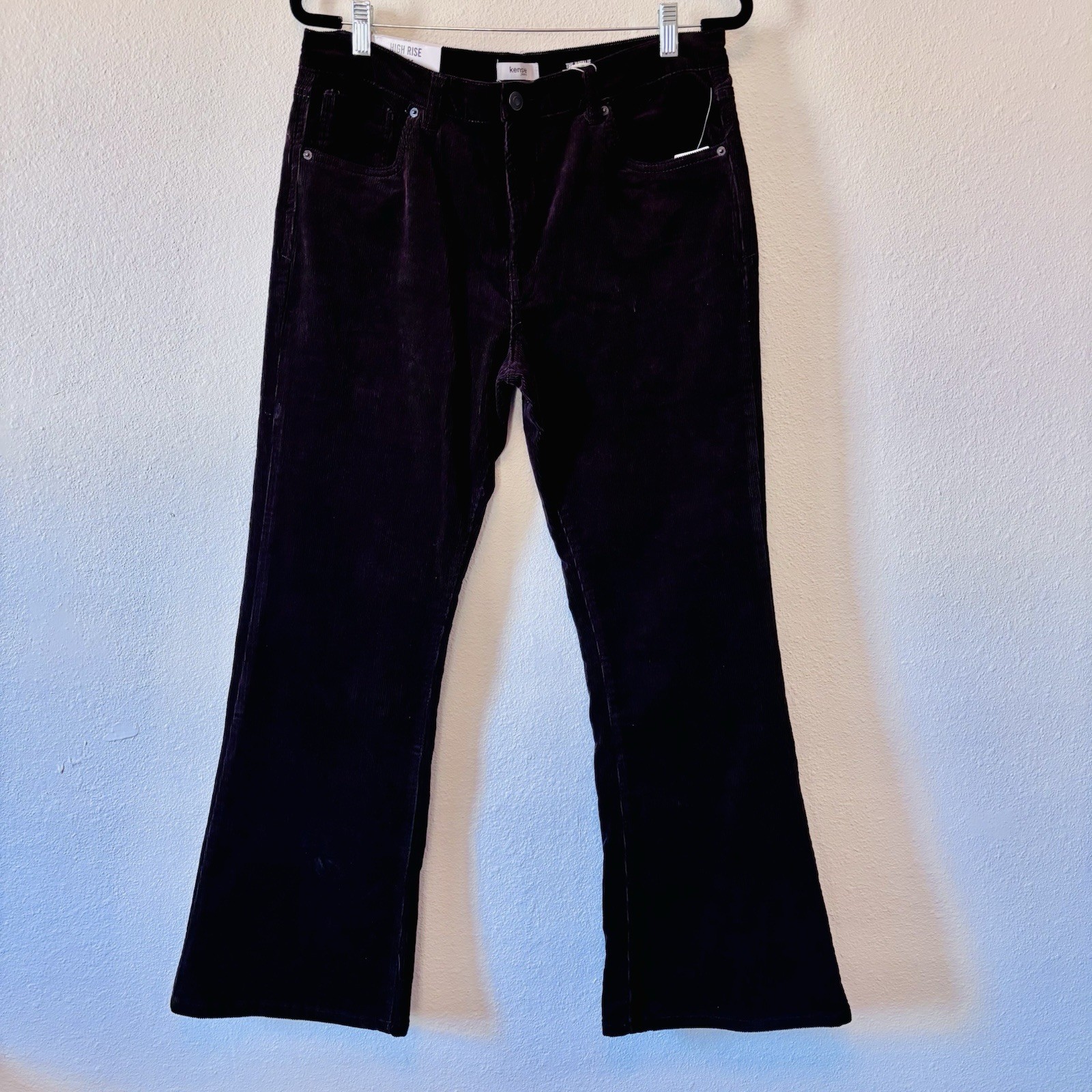 Kensie Jeans The Natalie High Rise Boot Cut Corduroy Pants Size 12/31 Dark Brown