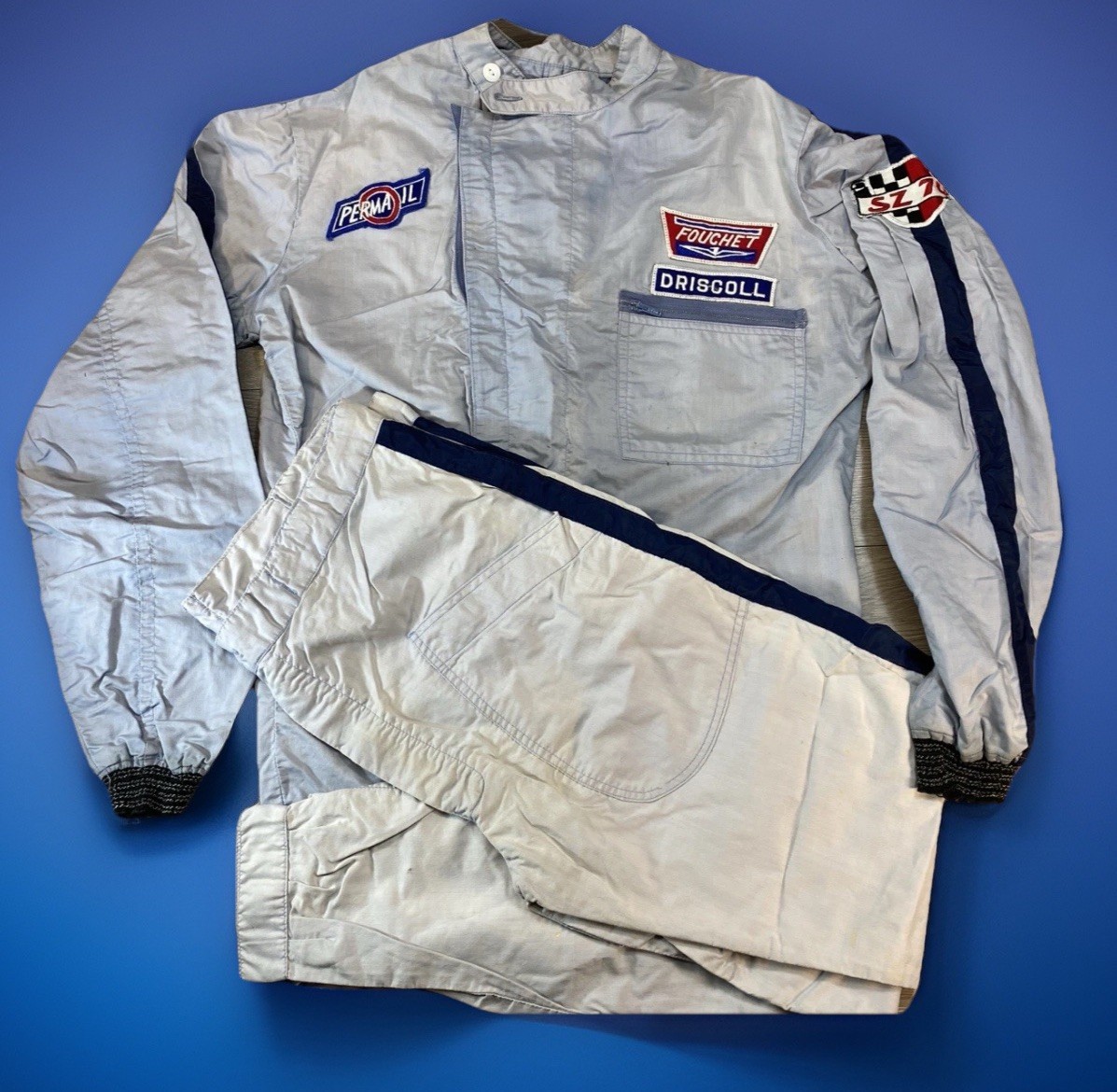 Vtg Stirling Moss Racing Suit 60-70s Talon Patches Driver Driscoll Perma Oil