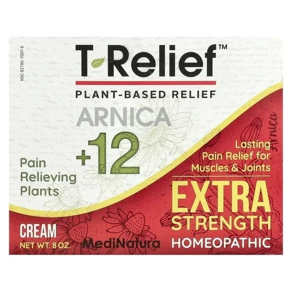 MediNatura T-Relief Arnica+12 Cream (Extra Strength) 8 oz