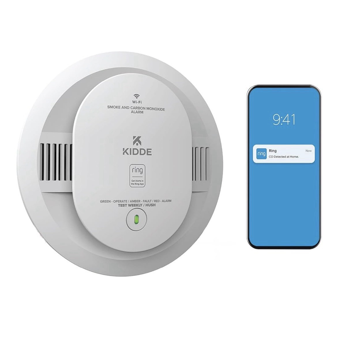 1-pack Kidde RGCUDR-RW Photoelectric Smoke Carbon Monoxide Alarm w Voice & Wi-Fi
