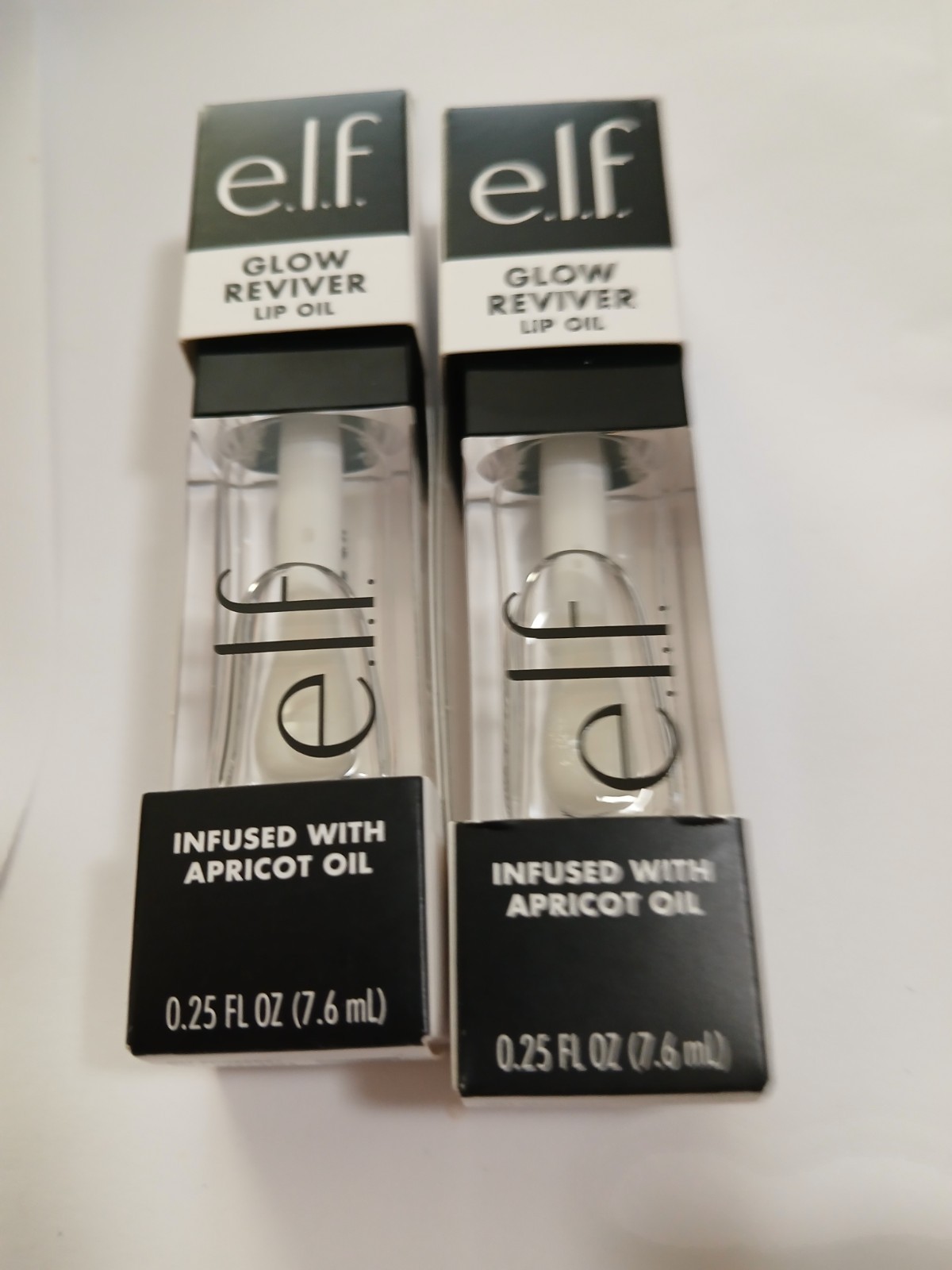 2X e.l.f. Glow Reviver Lip Oil Crystal Clear, Jojoba Oil, Vegan & Cruelty-Free