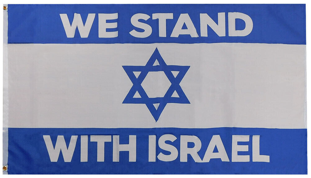 3X5 We Stand With Israel Premium 100D 3'x5' Woven Polyester Nylon Flag Banner US