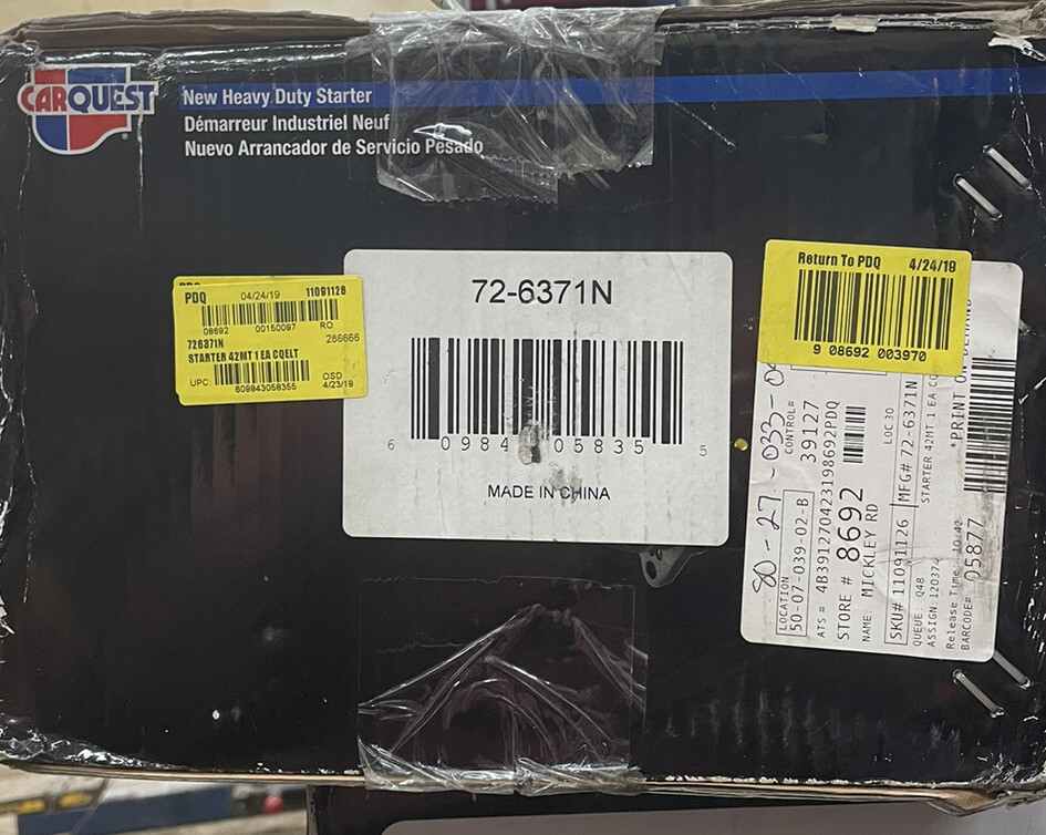 New Carquest 72-6371 Starter 42MT